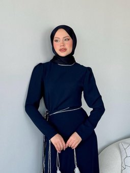 Dönüş Abiye Elbise Lacivert