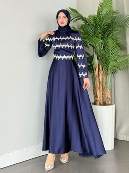 Yolansa Abiye Elbise Lacivert