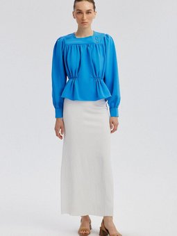 Keten Dokulu Büzgü Gömlek