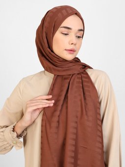 Diamond Dörtgen Desen Kahverengi Şal