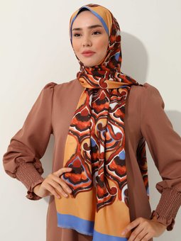 Milena Tasarım İpeksi Twill Çok Renkli Şal