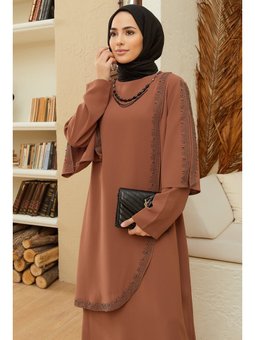 Camel Hürrem Büyük Beden Abiye Elbise