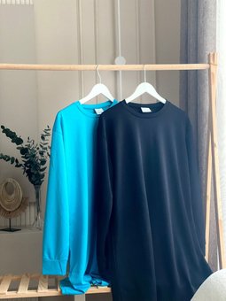 Bol Bisiklet Yaka Uzun Kollu Tunik