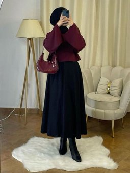 Puf Kloş Uzun Scuba Etek