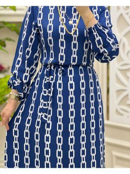 Zincir Desenli Elbise 1297