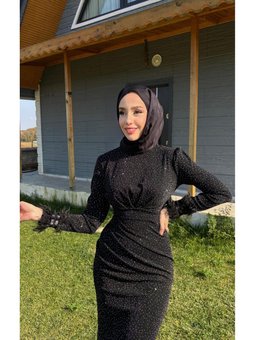 Benekli Talya Tesettür Abiye Elbise