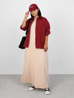 Büyük Beden Açık Vizon Elbise