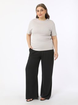 Büyük Beden Rahat Kalıp Lastikli Siyah Pantolon