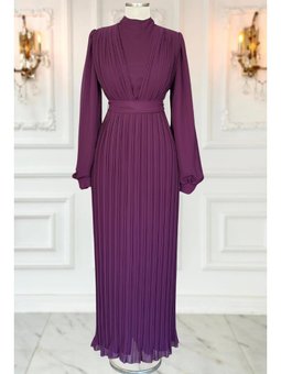 Alina Piliseli Abiye Elbise Mürdüm