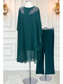 Mesture Zümrüt Yeşili Abiye Takım