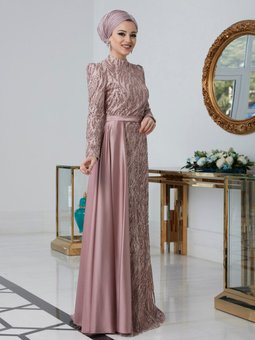 Zümra Pudra Abiye Elbise