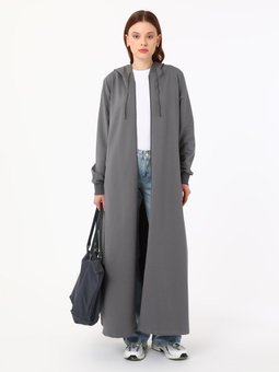 Kapüşon Detaylı Spor Antrasit Pardesü