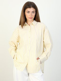 Pamuklu Oversize Sarı Gömlek