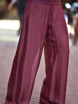 Bordo Italyan Korse Belli Astarlı İpek Pantolon