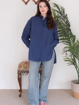 Kısa Lacivert Gömlek