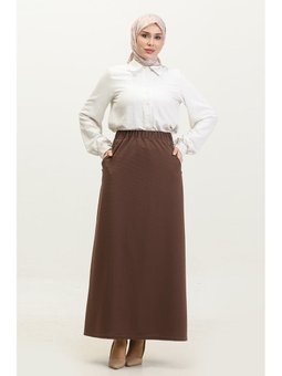 Ahlem Büyük Beden Düğme Detaylı Etek