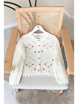 Kamelya Örgü Ekru Hırka