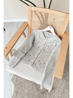 Kamelya Örgü Gri Hırka