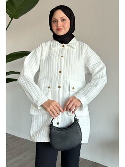 Kapitone Torba Cepli Beyaz Kap