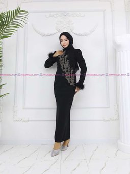 Siyah Zerrin Abiye Elbise