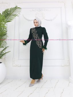 Zümrüt Yeşili Zerrin Abiye Elbise