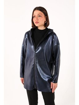 Lacivert Varaklı Triko Hırka