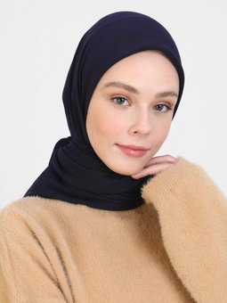 Büyük Boy Pamuk Lacivert Eşarp