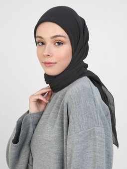 Büyük Boy Pamuk Siyah Eşarp