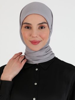 Kristal Krep Gri Eşarp