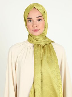 Zincir Jakar Yağ Yeşili Şal