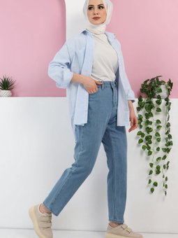 Açık Mavi Dar Paça Kot Pantolon