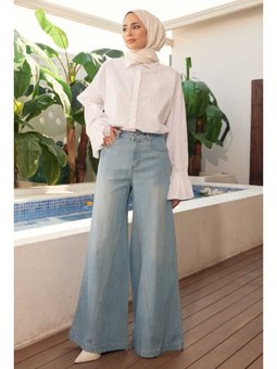 Denim Pantolon Etek Mavi