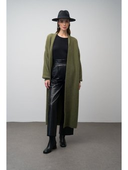 Uzun Salaş Triko Haki Hırka