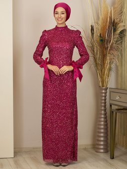 Sultan Fuşya Abiye Elbise
