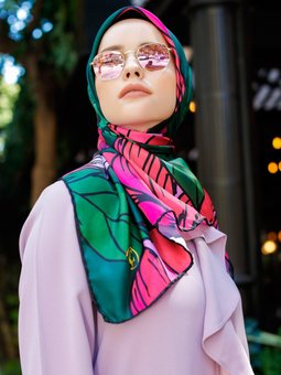 Yakut Twill Şal Evi Eşarp Renkli