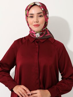 Milena Tasarım İpeksi Twill Çok Renkli Eşarp