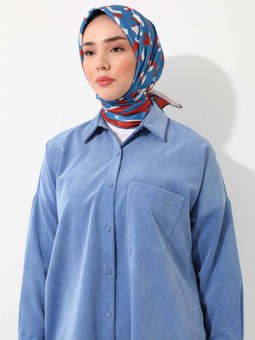 Milena Tasarım İpeksi Twill Çok Renkli Eşarp