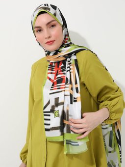 Milena Tasarım İpeksi Twill Çok Renkli Şal