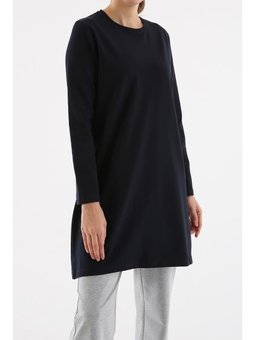 Büyük Beden Süprem Sweat Tunik Lacivert