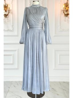 Pelin Gri Abiye Elbise