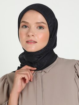 Jakarlı Lacivert Eşarp Lora