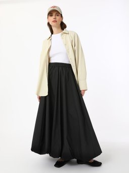 Beli Lastikli Poplin Balon Siyah Etek