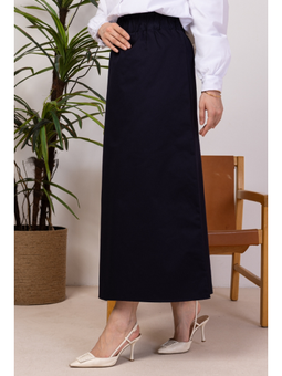 Benja Beli Lastikli Gabardin Lacivert Etek