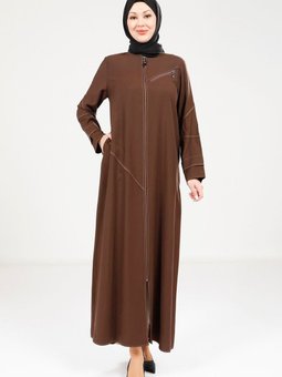 Acı Kahve Spor Dikişli Ferace