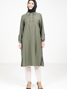 Haki Kolu Apoletli Tunik