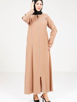 Sütlü Kahve Spor Dikişli Ferace