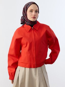 Retro Etnik Desen Pamuk Soft Kırmızı Şal