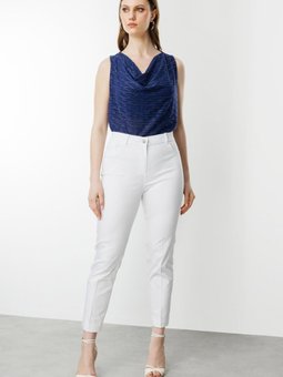 Ekru Dar Paça Büyük Beden Pantolon