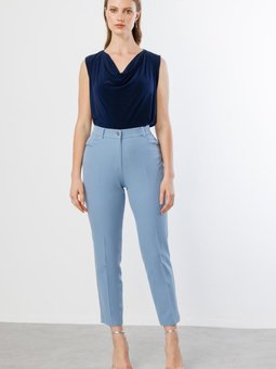 Mavi Beli Lastikli Pantolon