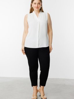 Siyah Beli Lastikli Büyük Beden Pantolon